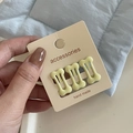 Juego de tres pinzas para el cabello en forma de hueso crema para niñas - Juego de Hueso Amarillo Claro