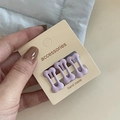 Juego de tres pinzas para el cabello lilas con forma de hueso para niñas en tarjeta - Juego de Hueso Púrpura Claro