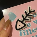 Cute fish bone hair clip made of pearlescent acrylic with pink accents for girls - Black Fishbone