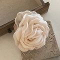 Elegant off-white rose fabric hair claw clip on stone for hair styling accessories - Rose Hair Claw / Off White