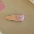 Encantadora pinza para el pelo naranja claro con cabeza de oso rosa translúcida para niñas - Rosa