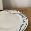 Cerchietto sottile argento con strass bianchi lucidi e zirconi a forma di cuore - 21# Cerchietto con Strass a Cuore Grande