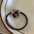 Detail of tortoise shell acetate rose flower hair tie with high elastic band - Light Leopard Rose Style