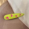 Fermaglio per capelli in metallo con cuori colorati verde e rosa per donna - 7# Giallo