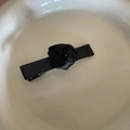 Detail of a handmade black satin rose on a ribbed fabric ribbon hair clip for women - 1# Black Rose Alligator Clip