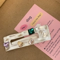 Fermaglio in metallo con gemme colorate cuori viola e perle su scatola - Stile Rettangolo (2#银色方形彩钻爱心) / Argento Quadrato Strass Colorato Cuore