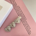 Y2K Haarspange in Silber mit funkelnden Strasssteinen und Herz-Design für Damen - Silber Dreifach Herz Strass Haarklammer