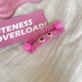Barrette à cheveux rose y2k en peluche avec design d'yeux rigolos sur fond textile doux - Rose Yeux Rigolos (1#)
