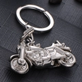 Porte-clés moto élégant en alliage de zinc poli pour clés de voiture ou de moto - Argenté