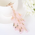 Eleganter Schlüsselanhänger mit rosa Kristallperlen und Quasten für Damenhandtaschen-Deko - Rosa