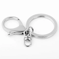 Polierter Schlüsselanhänger aus Silberlegierung mit Karabinerverschluss für DIY-Zubehör - Schlüsselanhänger Set (Silber) / Silber