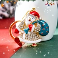 Portachiavi Babbo Natale scintillante con smalto e strass per decorazione di borse - Stile Babbo Natale (CHY-1460)