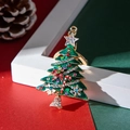 Portachiavi albero di Natale in smalto verde con strass colorati e placcatura oro - Verde