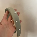 Satin sponge headband in sage green with heart rhinestone accents for hair volume - Green Heart Rhinestone