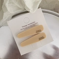 Vintage acetate hair clips set in apricot beige, 2-piece set for French style hair decor - 1# Creamy Yellow