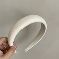 Cerchietto minimalista in spugna color crema opaca per un effetto volume sulla testa - 1# Cerchietto Bianco