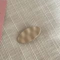 Minimalist beige oval hair clip with textured wavy surface on a soft fabric background - 3# Off-White Textured Hair Clip