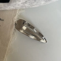 Sleek silver metal snap hair clip with a minimalist polished mirror finish for women - Waterdrop BB Clip / 1# Silver Hollow Water Drop Clip