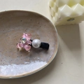 Pinza para pelo de oso rosa con cristal de corazón y perla blanca grande - Pinza de Pelo Oso Rosa