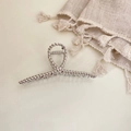 Molla per capelli in metallo argento con trama a corda ritorta per capelli folti - Stile della Trama della Corda Intrecciata (11# Silver Cross Texture Claw)