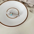 Fermaglio per capelli argento con una grande perla bianca e strass rettangolare - Stile Perla Cristallo Bianco
