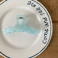 Grande molletta per capelli blu chiaro opaca con design a onde su piatto di ceramica - 12# Blu Spirale Pinza per Capelli