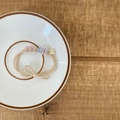 Beige multi-strand elastic hair tie with letter charms and golden metal pendant - 11# Cream White Hair Rope Three Letter Style