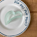Pince à cheveux mate en forme de cœur vert menthe sur une assiette décorative en céramique - 18# Cyan Cœur Pince à Cheveux