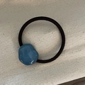 Irregular blue jelly heart elastic hair tie for women with sweet minimalist styling - Transparent Blue Irregular Round Hair Rope