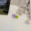 Lindo clip para el pelo crema con estrella púrpura y cuenta verde para niña y mujer - 5# Pinza Para El Cabello Con Estrella Morada De Cinco Puntas Y Bola Verde