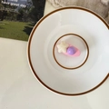 Clip de pelo fresa rosa con estrellas blancas y perlas púrpuras para niñas - Estrella Blanco Roto Bola Púrpura