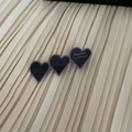 Elegant Korean style acetate hair clip with triple purple hearts and golden lettering - Purple Edge Black Three Hearts (8#)