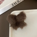 Pinza para el pelo de mariposa en piel sintética marrón oscuro para peinado casual - Estilo Mariposa de Felpa / Caqui