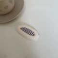 Dettaglio molletta per capelli in peluche con tessuto scozzese e finta pelliccia - Fermaglio Peluche Plaid Crema Marrone (5#)