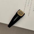 Fermaglio vintage in velluto con incisione floreale dorata su uno sfondo di libro - Stile Quadrato Dorato (2#)