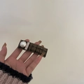 Elegante tweed haarclip met grote faux parel en fonkelende strassteentjes voor dames - Koffie (1# Koffie Vierkante Parel)