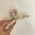 Rainbow knit large hair claw clip with colorful wool yarn wrapping for women - 13cm / White Multicolored Speckled