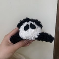 Süße Pandabär Haarspange aus weicher Lammwolle für winterliche Frisuren und Stylings - Schwarz-Weiß-Panda-Stil