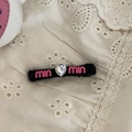 Roze hart wol haarclip met kristallen strassteen en min min belettering decoratie - 1# Zwarte Clip