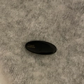 Fermaglio per capelli ovale in acetato nero con logo dorato su fondo morbido - Clip a Becco d'Anatra Ovale (1#) / Nero