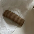 Brown twill woven leather snap hair clip for women with a minimalist elegant design - 3# Coffee Twill
