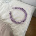 Diadema vintage francesa de satén plisado púrpura para accesorios de cabello - Violeta Claro