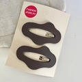 Set of two wavy cloud hair clips in matte dark brown finish for women and girls - 7# Dark Coffee Wave Style