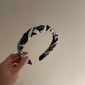 Minimalist black and white striped headband with CHANGE letter print for women - 1# Black and White Stripes