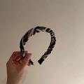Cerchietto largo con motivo zebrato e stampa di lettere CHANGE bianche da donna - 3# Righe Champagne Nero