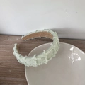 Diadema de esponja verde claro texturizada con flecos y forro antideslizante - Verde