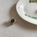 Pinza per capelli quadrata grigio-viola con smiley verde, accessorio in resina opaca - Base Viola Grigio (Faccina Verde)