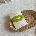 Green wavy cloud-shaped BB hair clip with hollow design on handmade display card - 3# Green