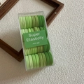 Set of green candy-colored high elasticity hair ties in a clear minimalist box - 3# Gradient Green