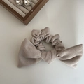 Elegante elastico per capelli beige con trama a nido d'ape e grande fiocco - Grigio